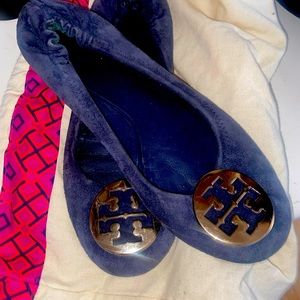Navy Blue Suede Tory Burch Flats Size 9!